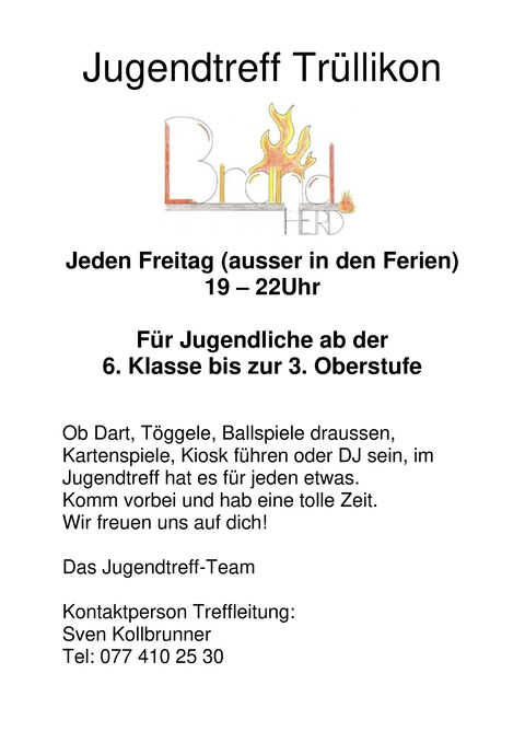 Jugendtreff Trüllikerziitig Jugendtreff Trüllikerziitig