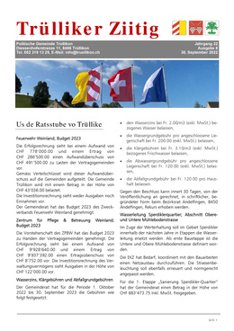 2022_8 Trülliker Ziitig 2022/8