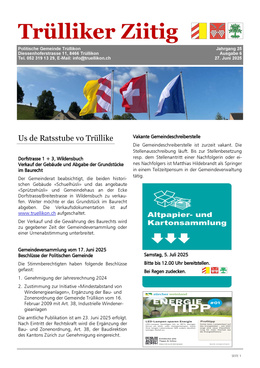 2025_6 Trülliker Ziitig 2025/6