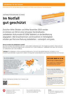 Jodtablettenversand Schweiz Herbst 2023 Flyer