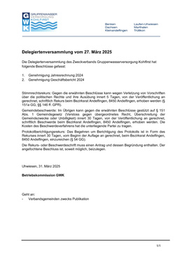 GWK Delegiertenversammlung vom 27. März 2025