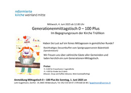 Flyer Generationenmittagstisch 0 - 100 Plus 