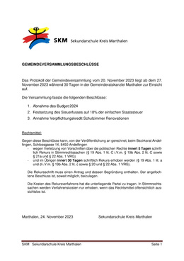 SKM Sekundarschule Kreis Marthalen